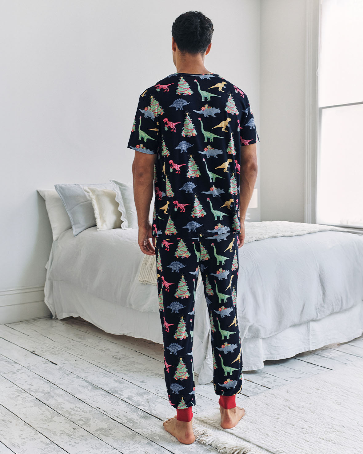 Christmas Dinosaur Print Long Pyjama Set