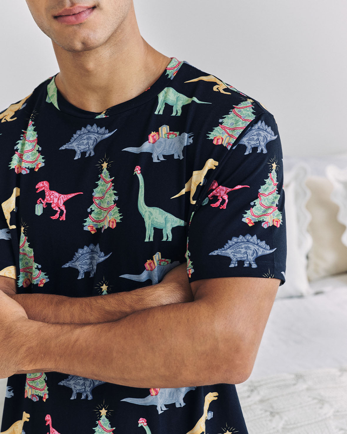 Christmas Dinosaur Print Long Pyjama Set