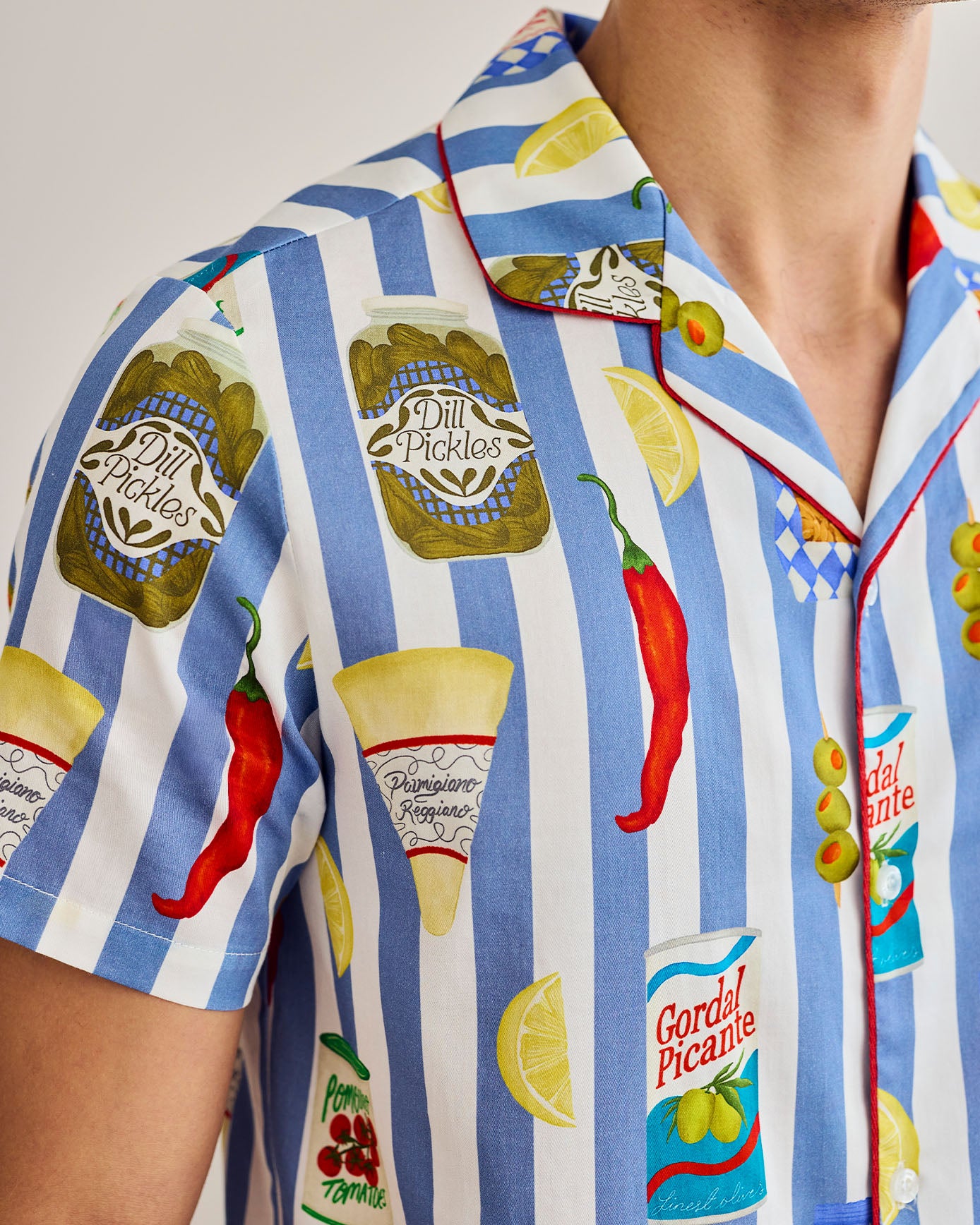 Organic Cotton Deli Stripe Print Long Pyjama Set