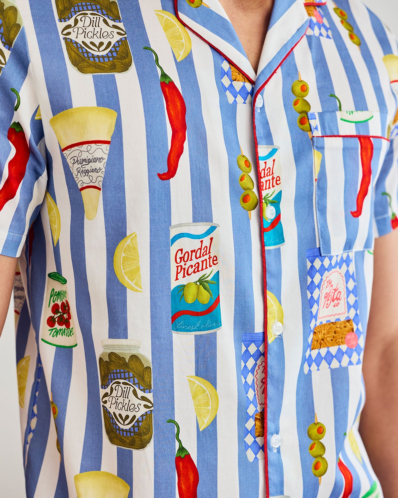 Organic Cotton Deli Stripe Print Long Pyjama Set