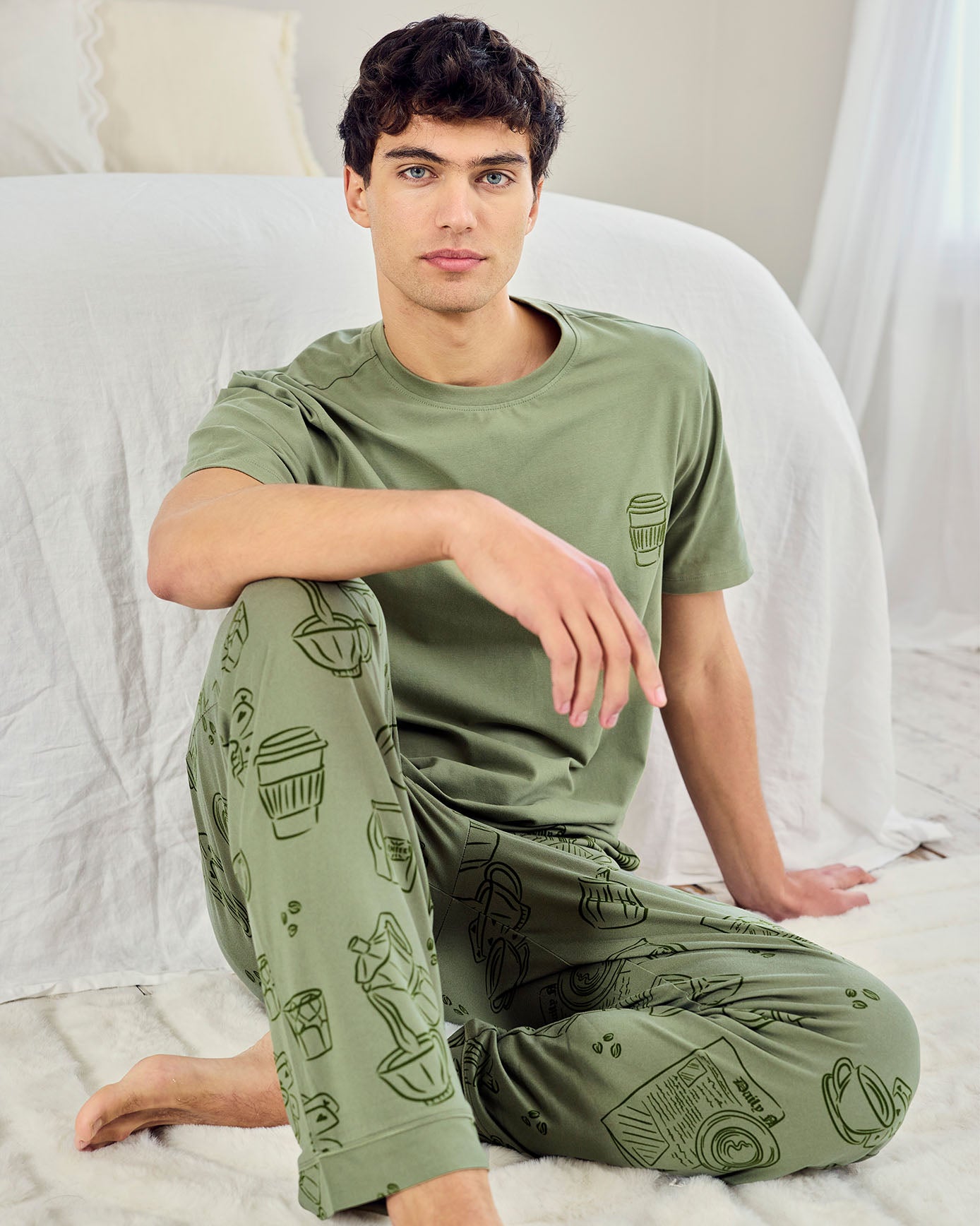 Daily Grind Print Long Pyjama Set