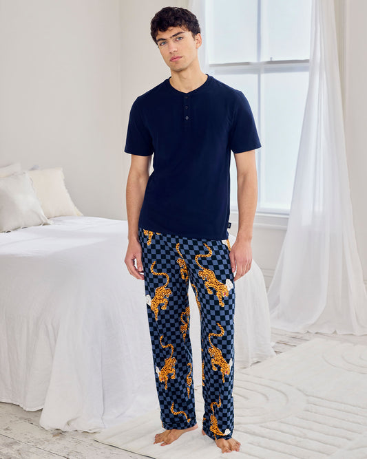 Leopard Chef Print Crew Long Pyjama Set