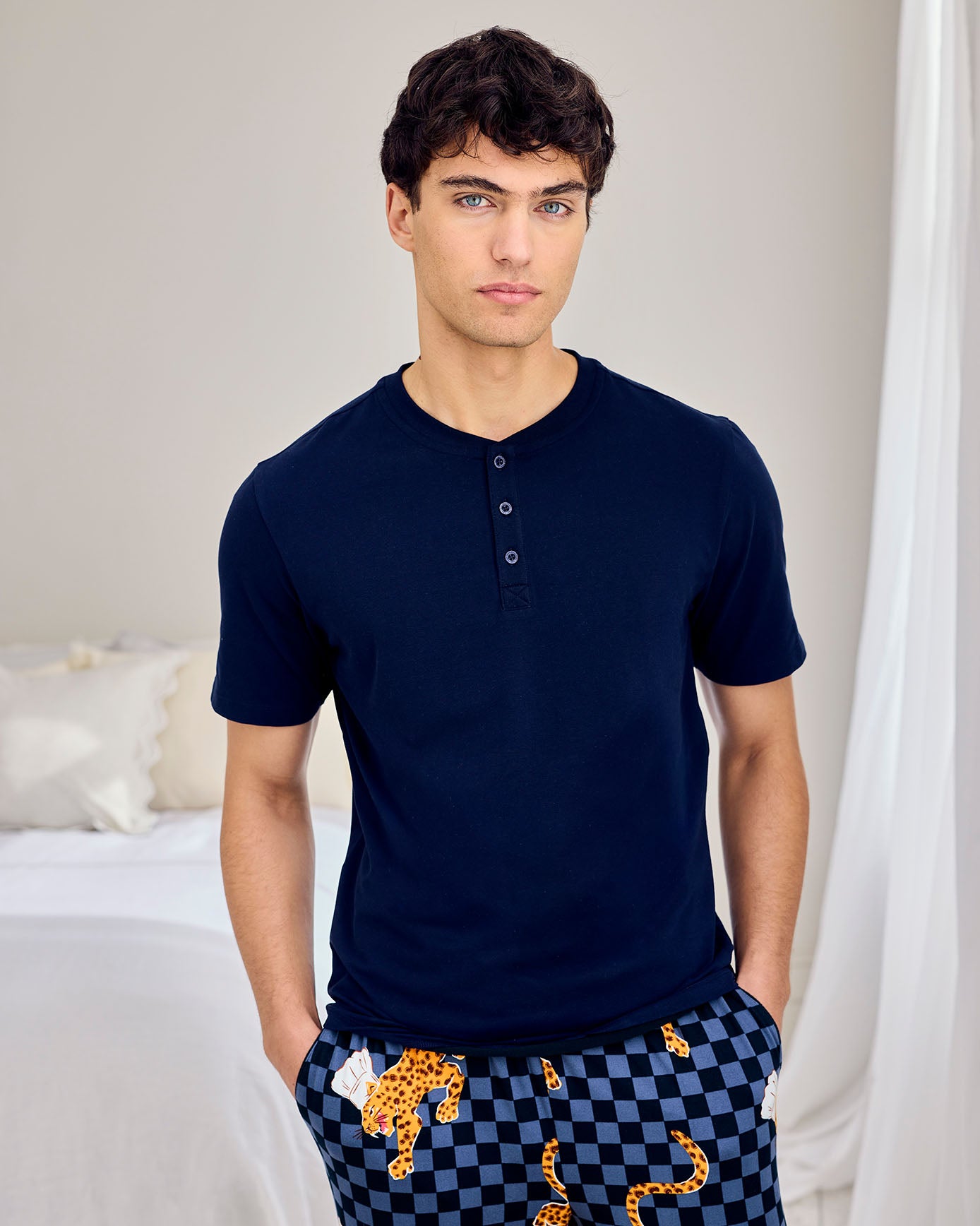 Leopard Chef Print Crew Long Pyjama Set