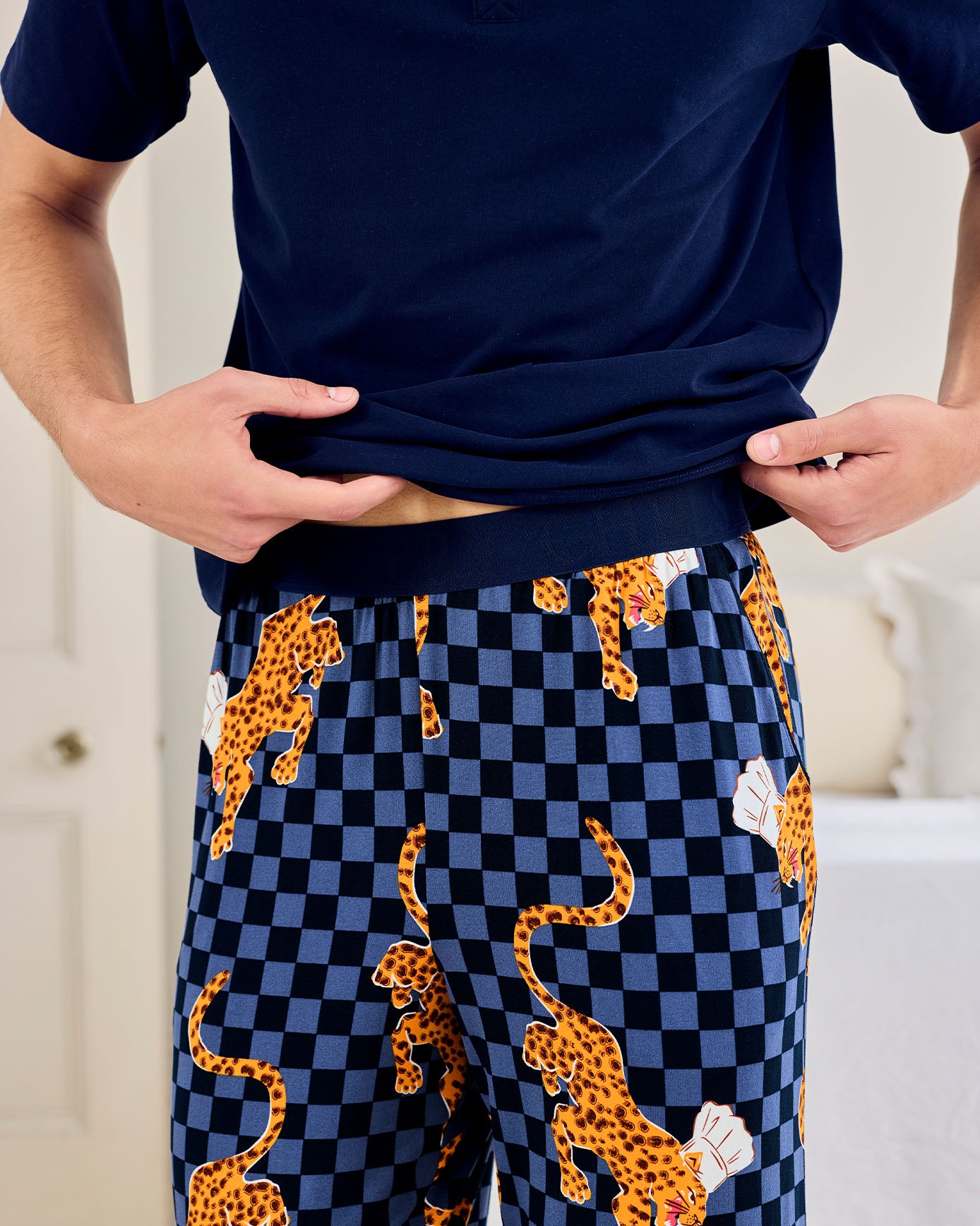 Leopard Chef Print Crew Long Pyjama Set