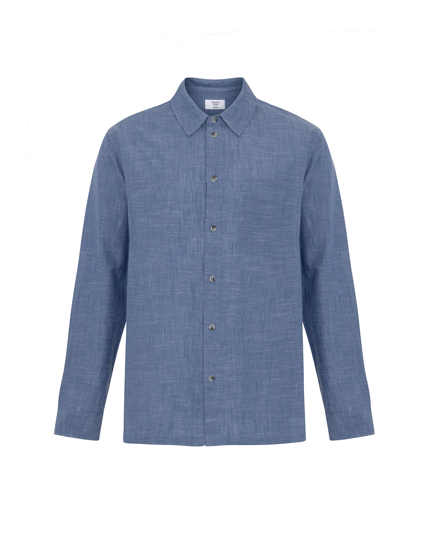 Organic Cotton Chambray Long Sleeve Shirt - Blue