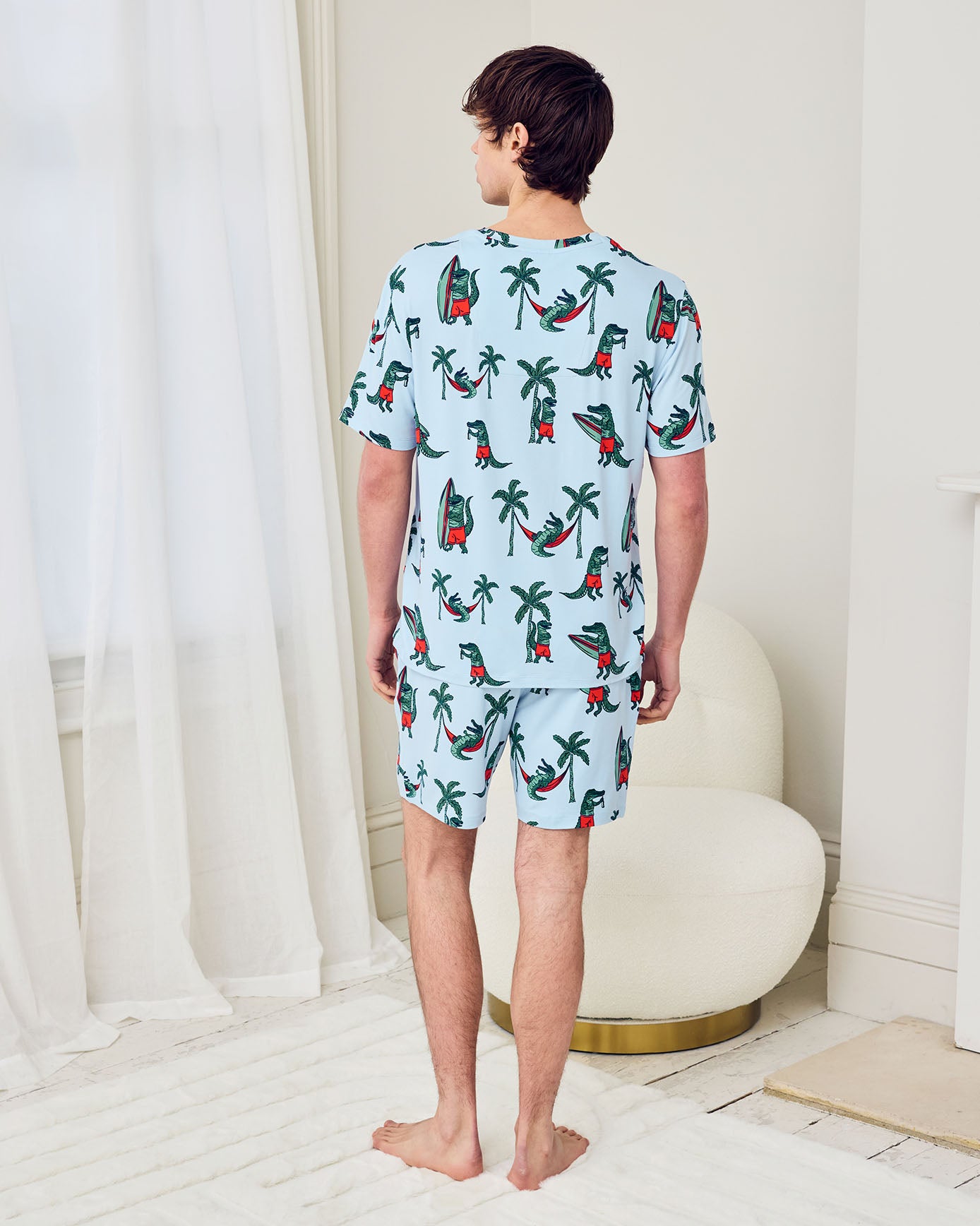 Surfing Crocodile Print Short Pyjama Set