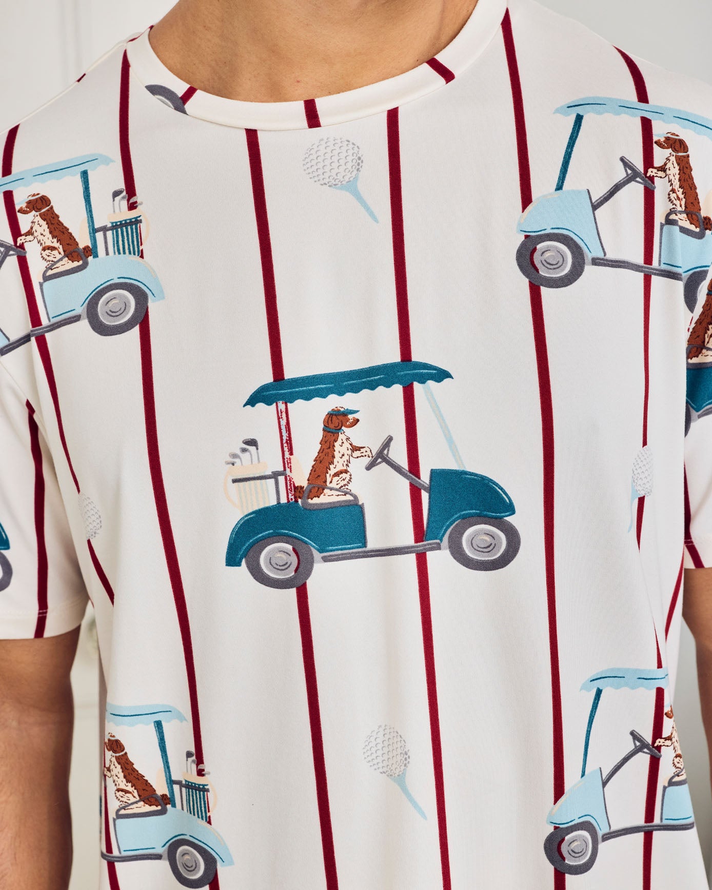 Golf Dogs Stripe Print Short Pyjama Set