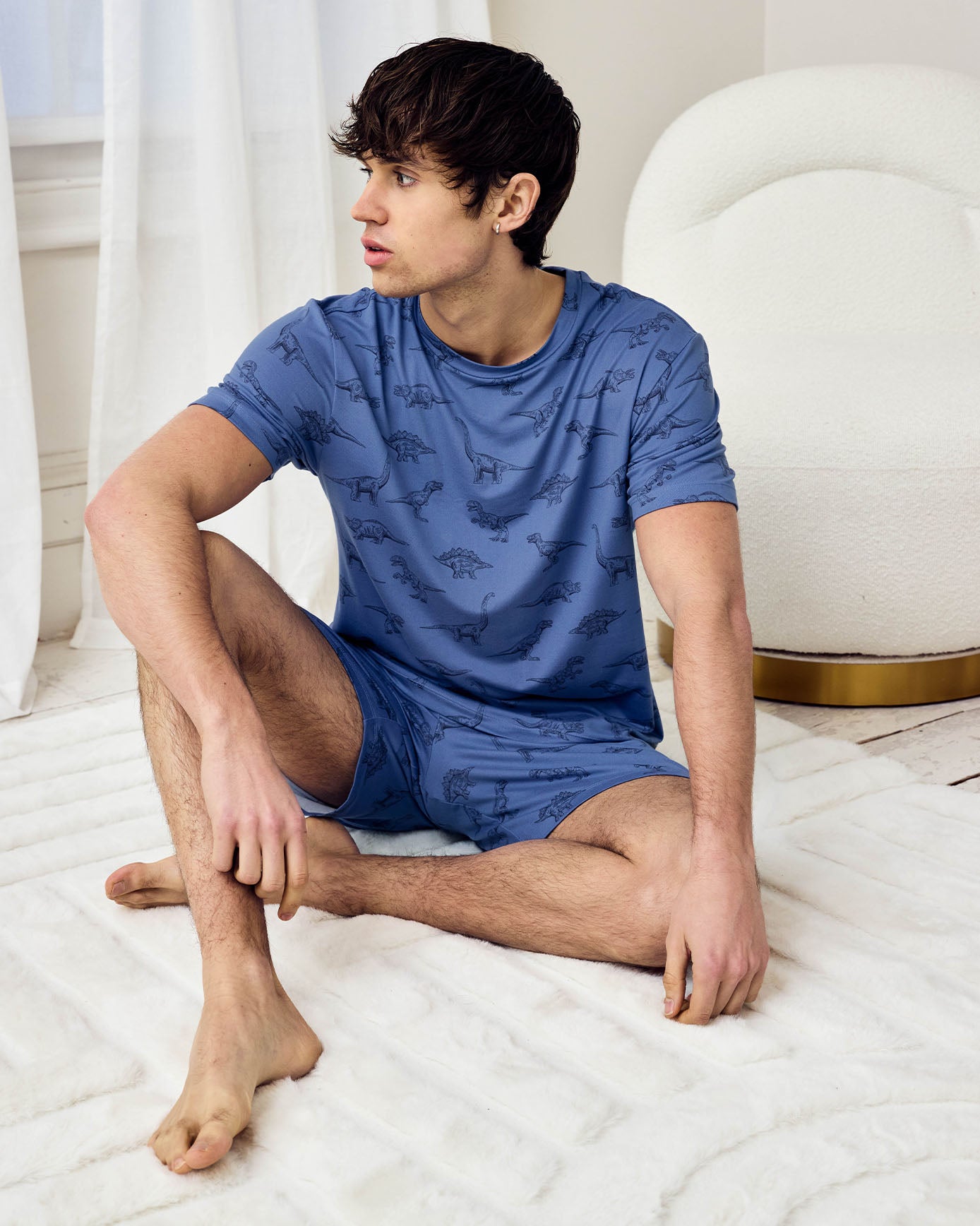 Tonal Dinosaur Print Short Pyjama Set