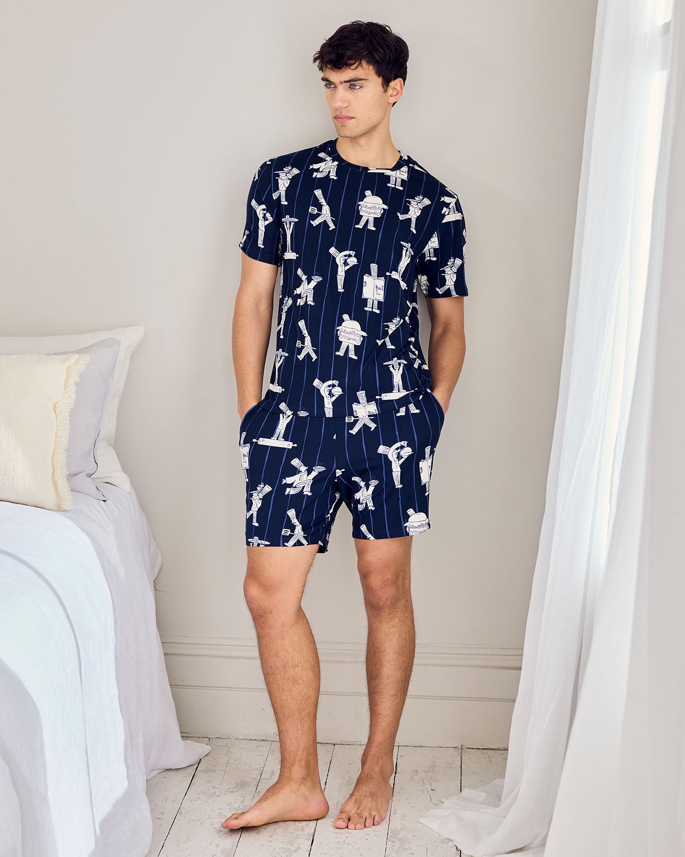 Chef Stripe Print Short Pyjama Set