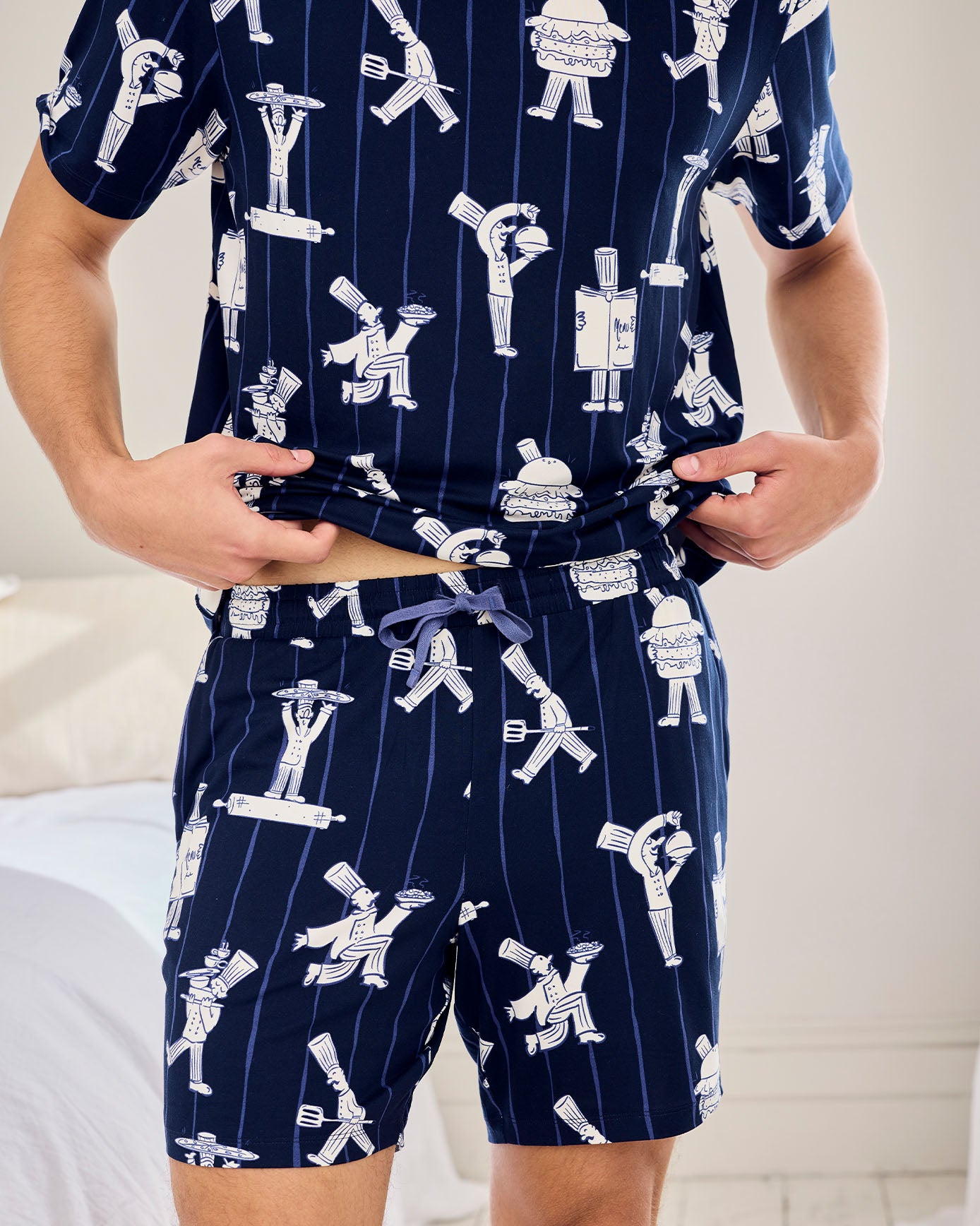 Chef Stripe Print Short Pyjama Set