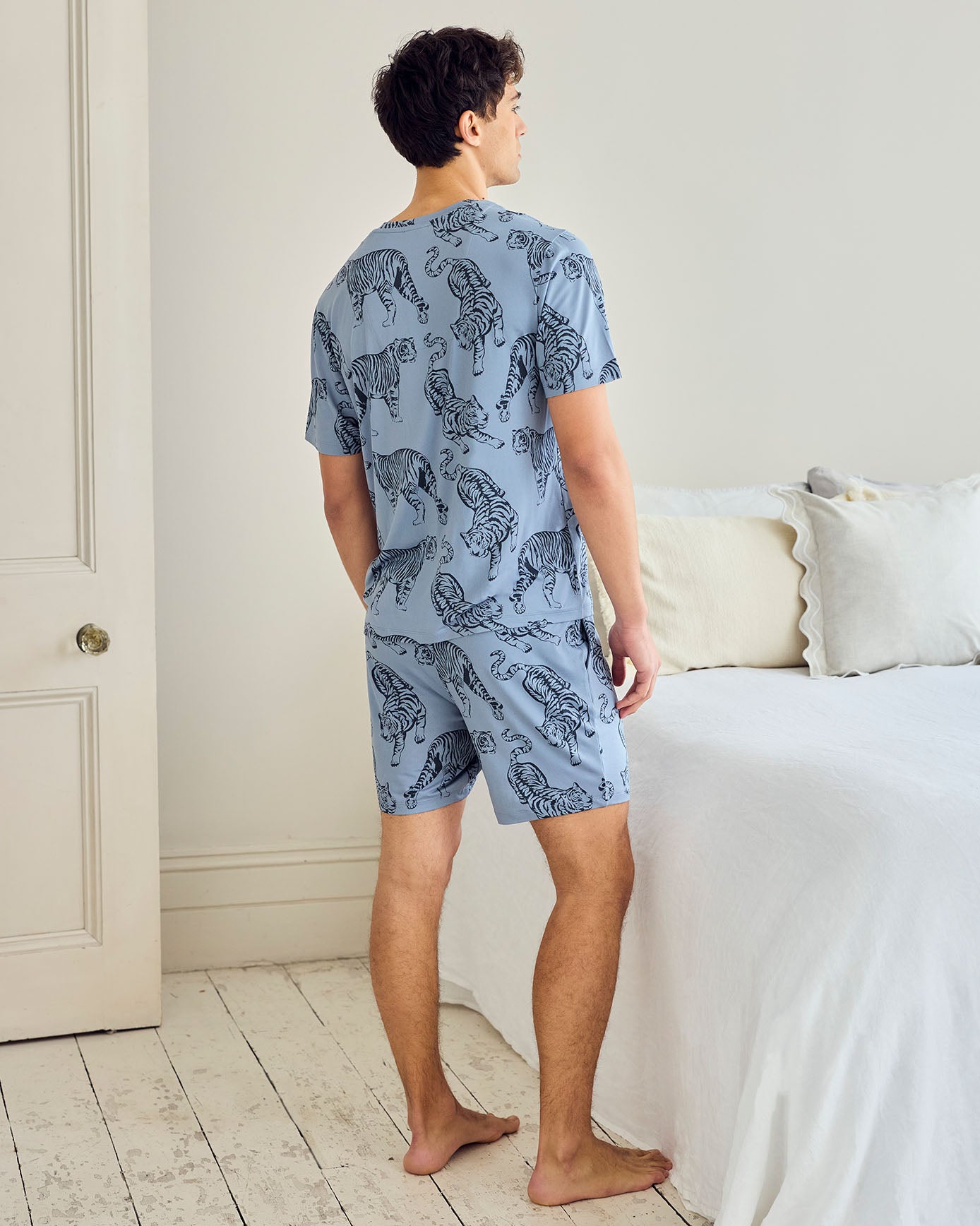 Tiger Print Short Pyjama Set - Indigo