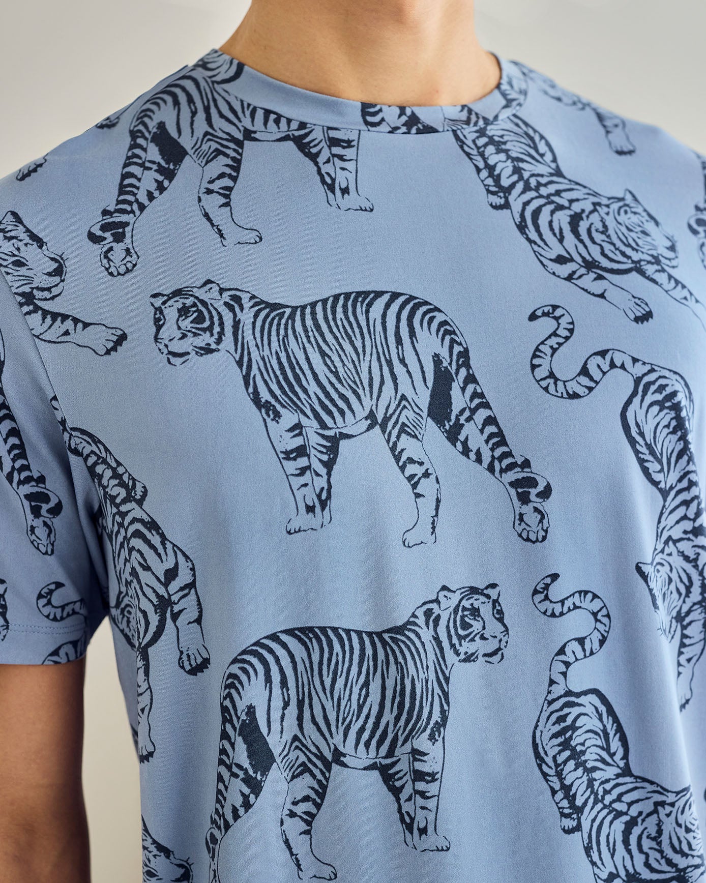 Tiger Print Short Pyjama Set - Indigo