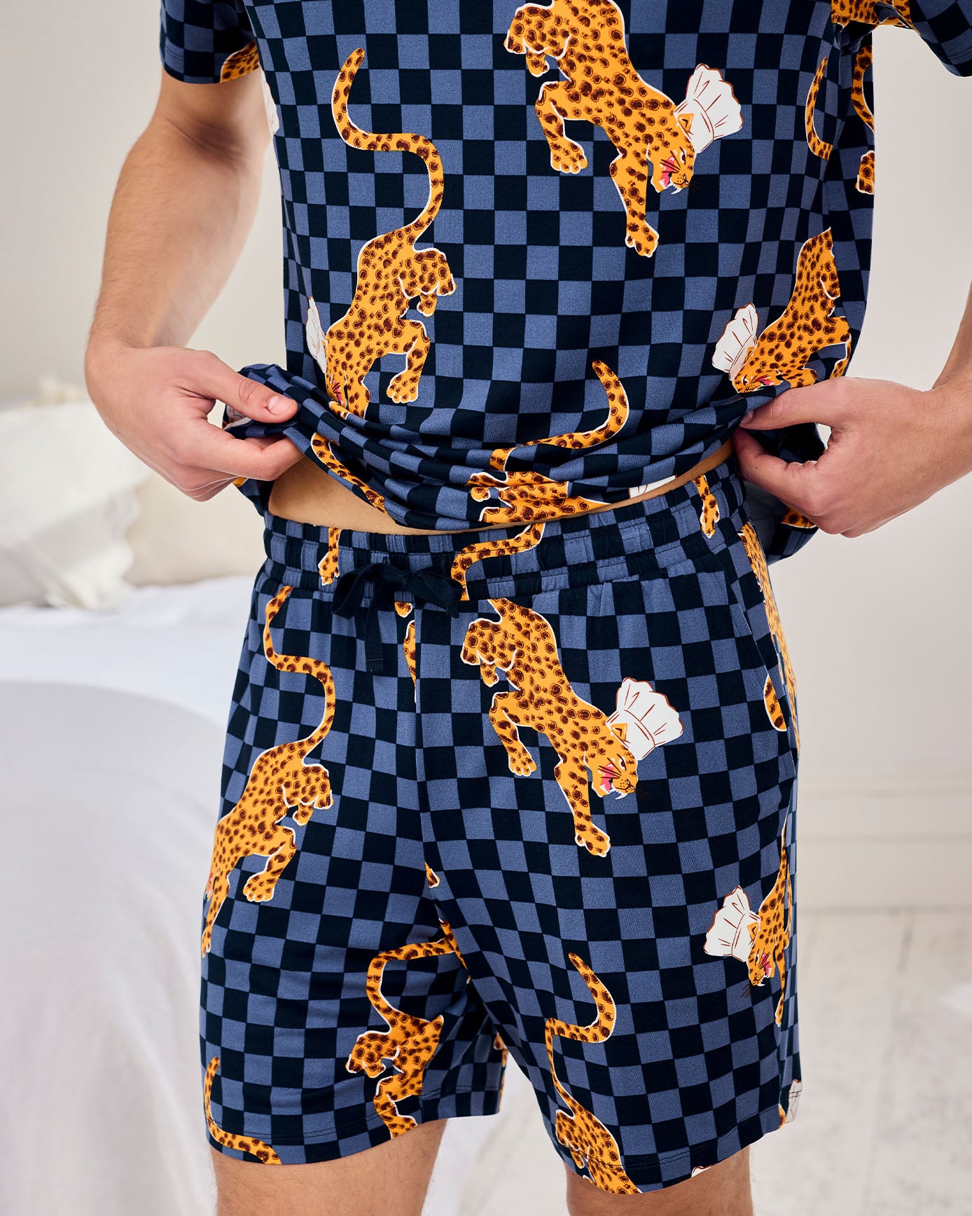 Leopard Chef Print Crew Short Pyjama Set