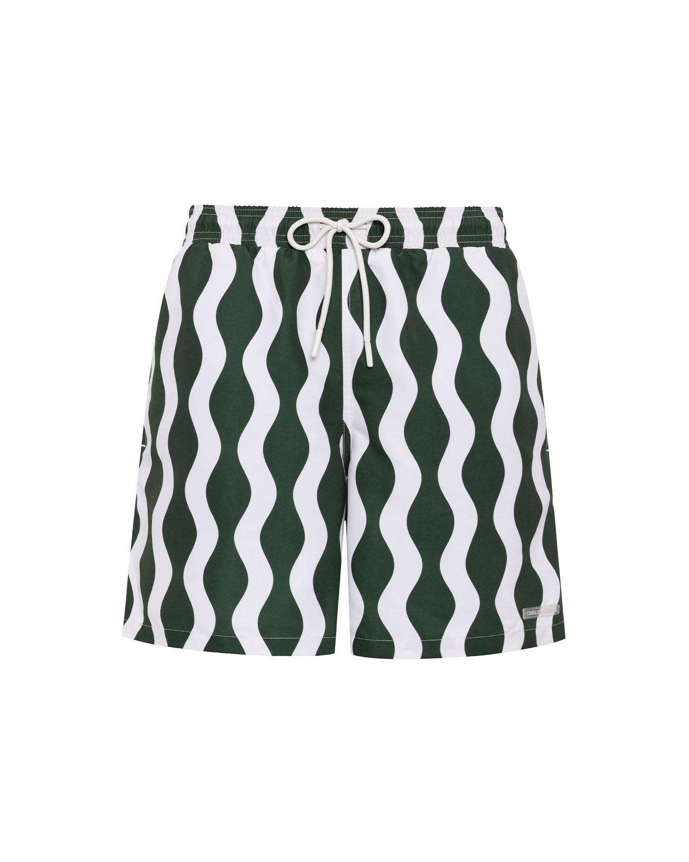 Wavy Stripe Print Swim Shorts