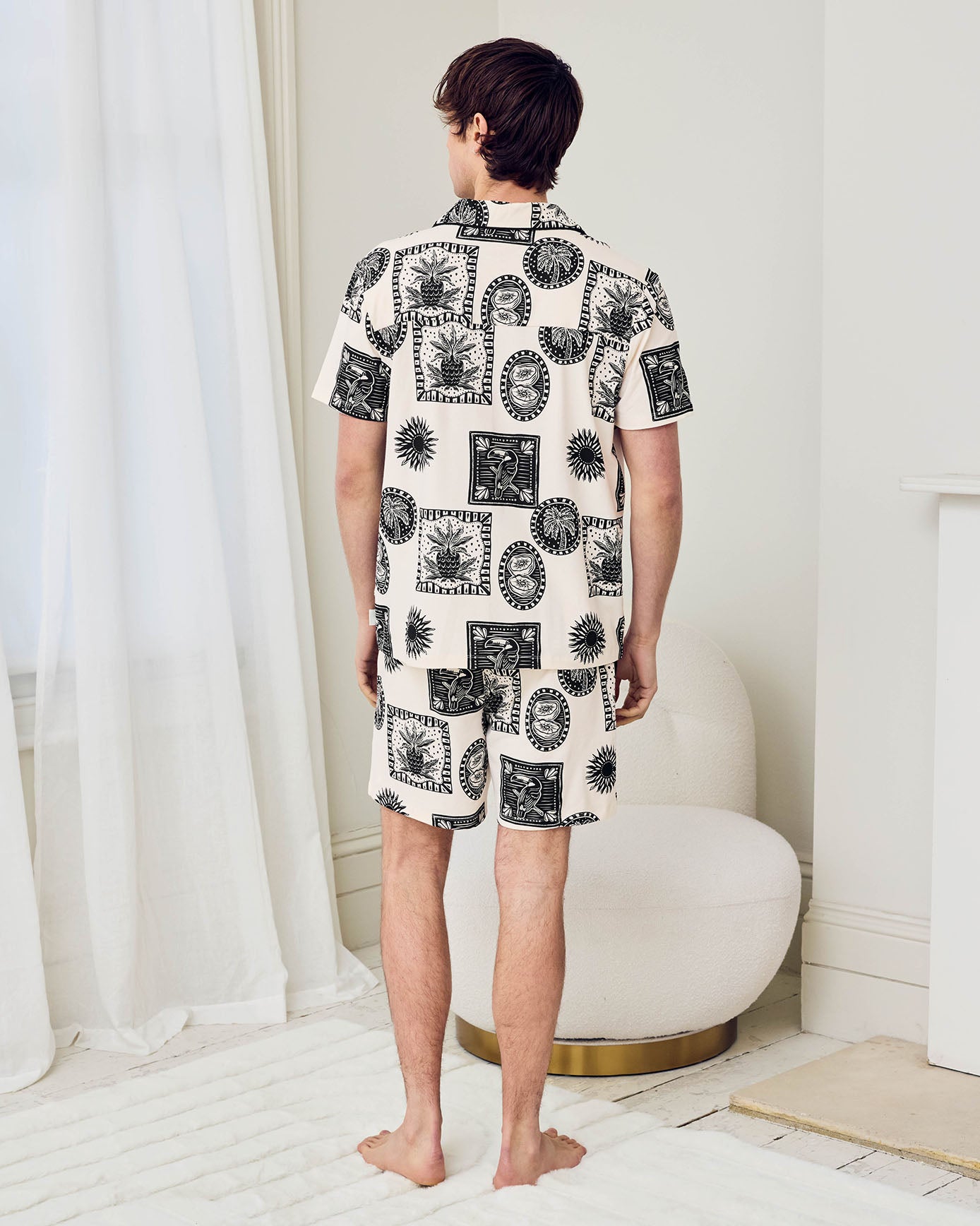Organic Cotton Stamp & Tile Print Short Pyjama Set