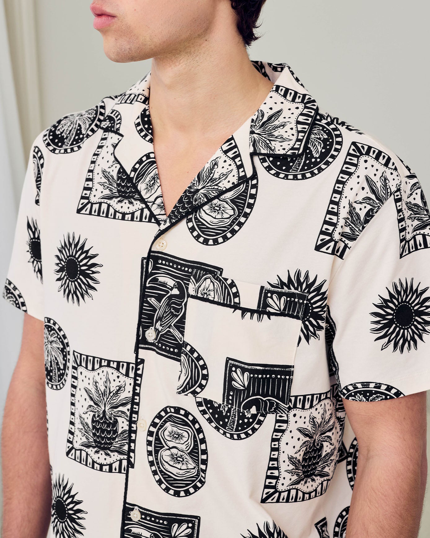 Organic Cotton Stamp & Tile Print Short Pyjama Set