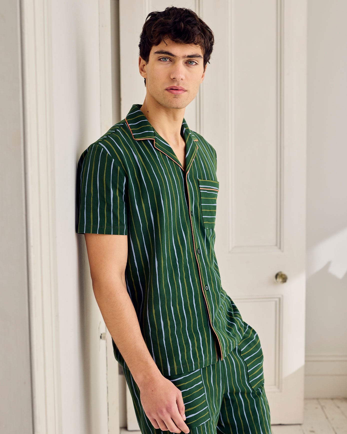 Organic Cotton Stripe Print Short Pyjama Set