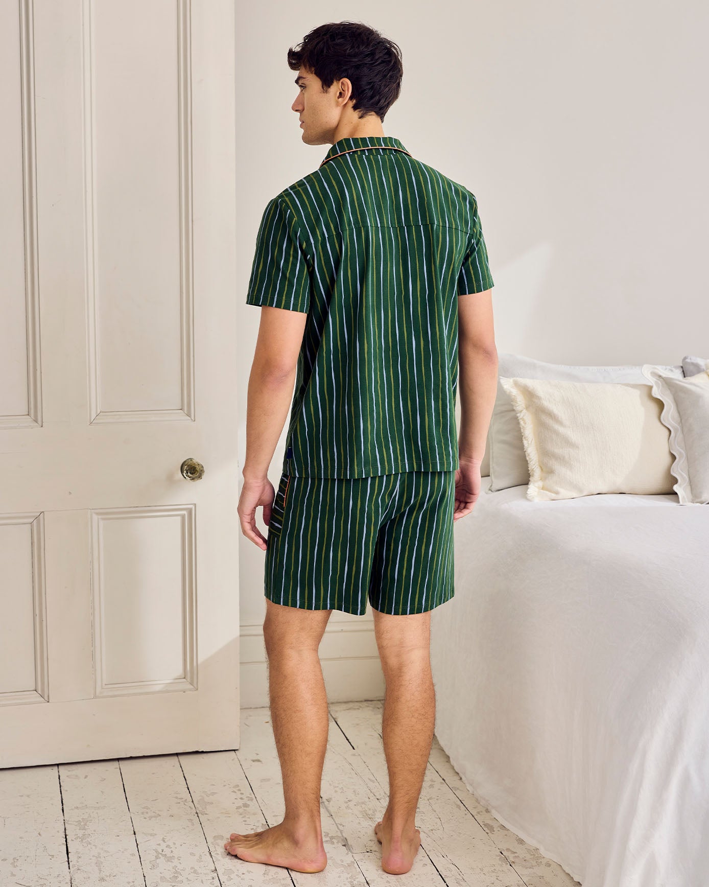 Organic Cotton Stripe Print Short Pyjama Set