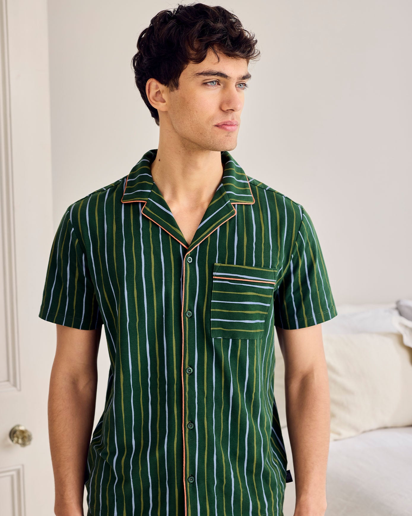 Organic Cotton Stripe Print Short Pyjama Set