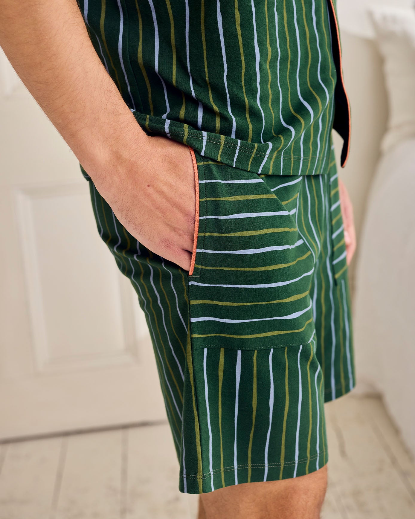 Organic Cotton Stripe Print Short Pyjama Set