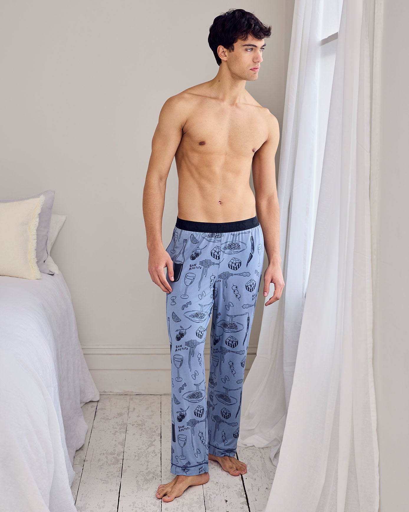 Supper Club Print Long Pyjama Bottoms