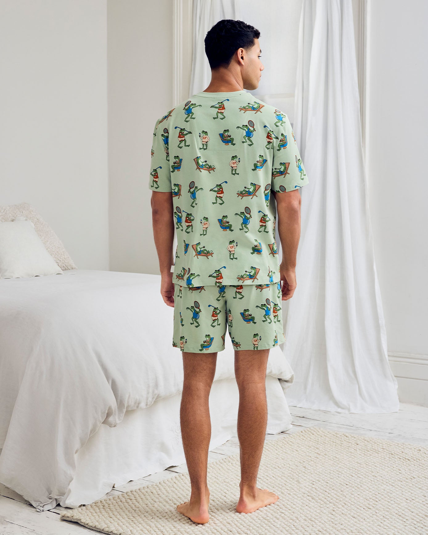 Organic Cotton Sports Frogs Print Short Pyjama Set