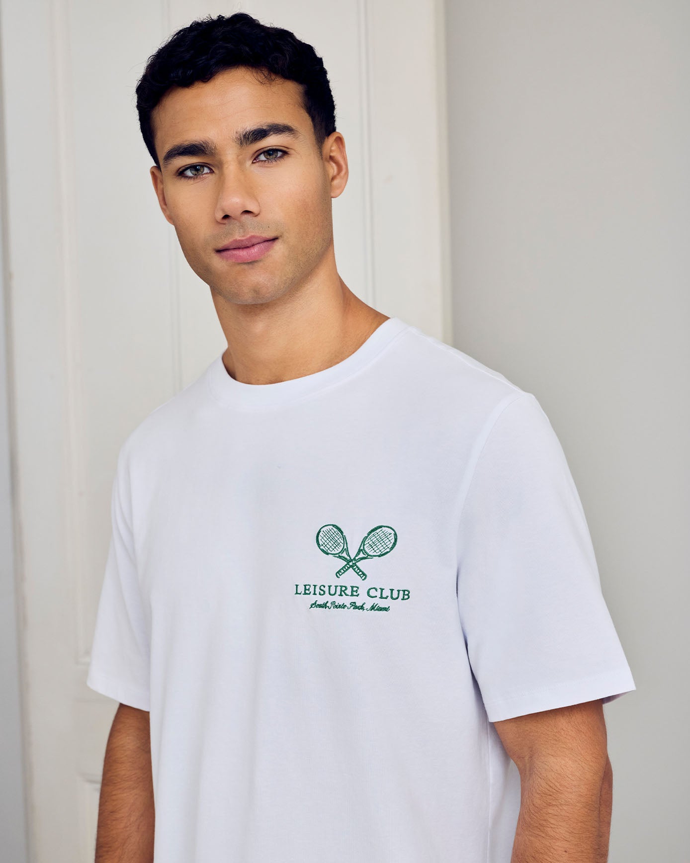 Organic Cotton Embroidered Leisure Club Print Short Pyjama Set