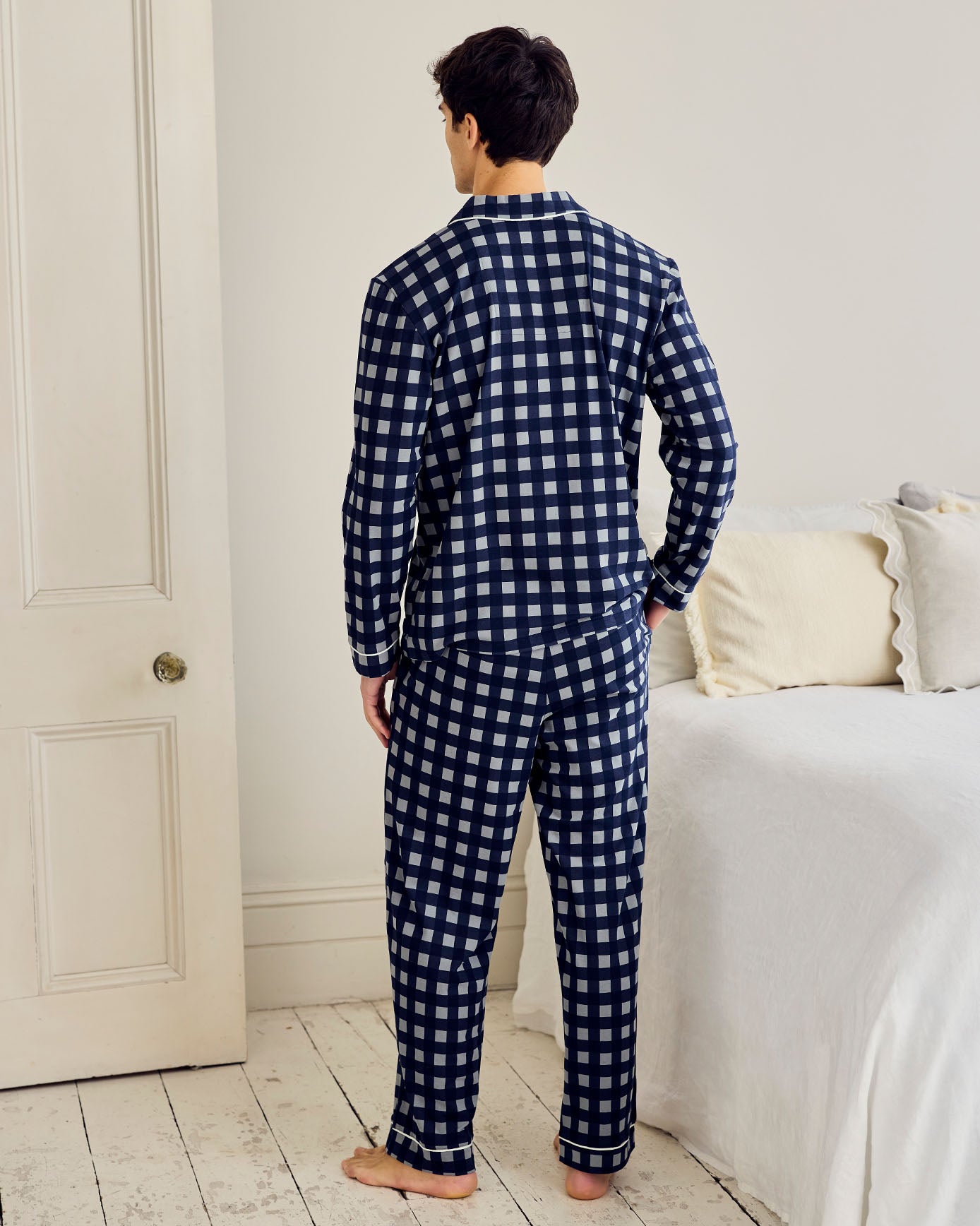 Organic Cotton Kiss the Chef Check Long Pyjama Set