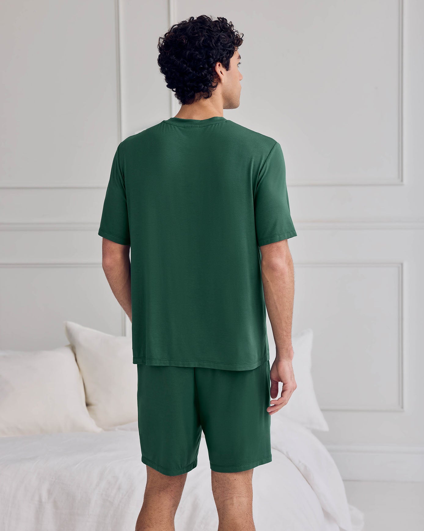 TENCEL™ Modal Crew Neck Short Pyjama Set - Green