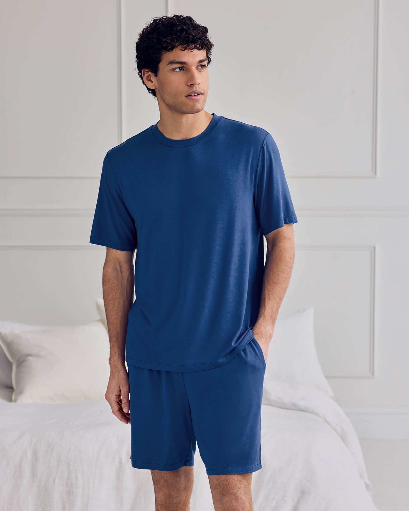 TENCEL™ Modal Crew Neck Short Pyjama Set Royal Blue