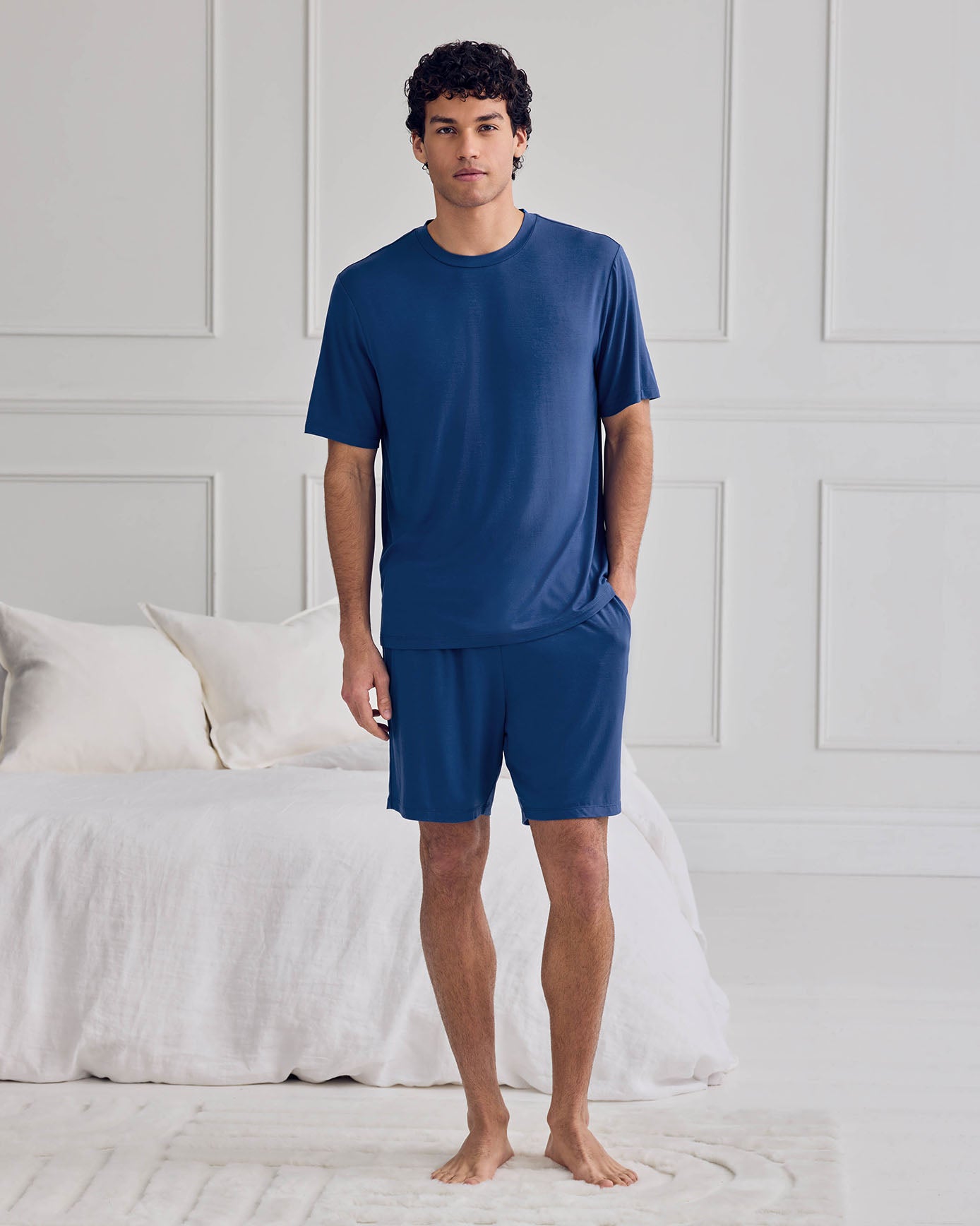 TENCEL™ Modal Crew Neck Short Pyjama Set - Royal Blue