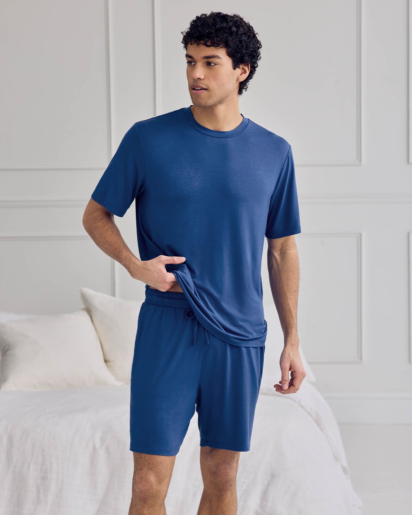 TENCEL™ Modal Crew Neck Short Pyjama Set - Royal Blue