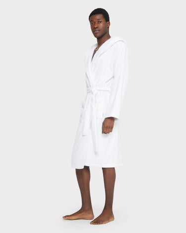 Towelling Dressing Gown - White