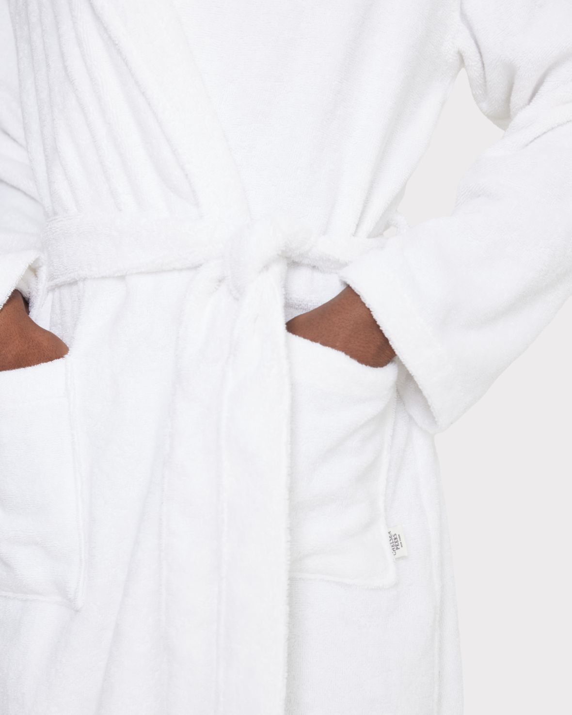 Towelling Dressing Gown - White