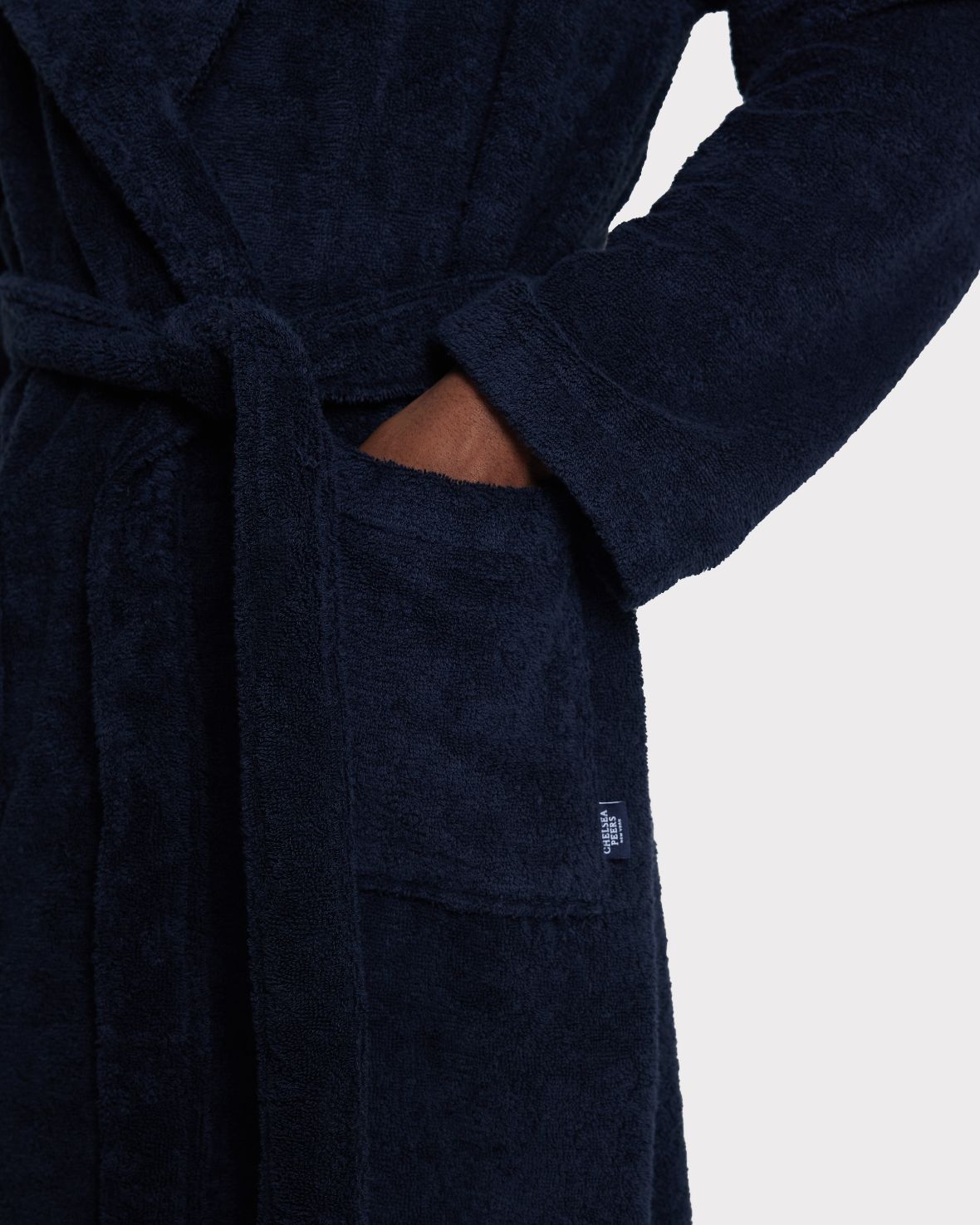 Towelling Dressing Gown - Navy