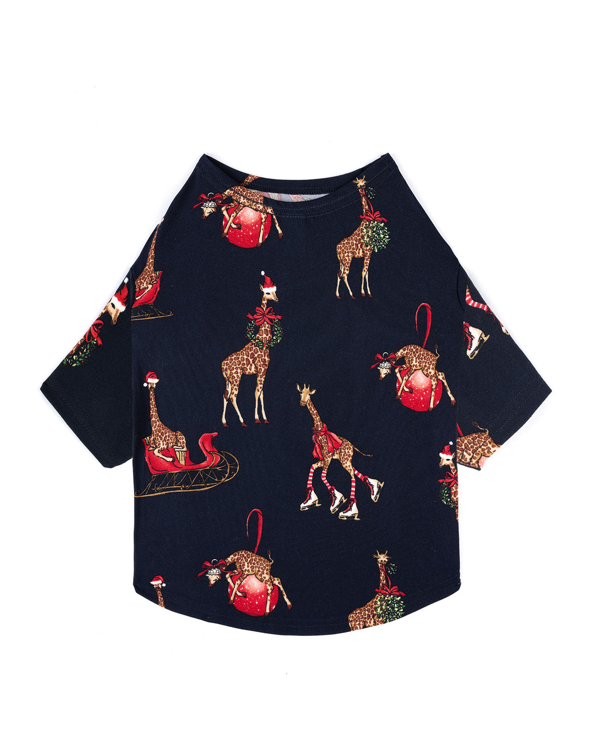 Pets Christmas Giraffe Print Pyjama T-Shirt
