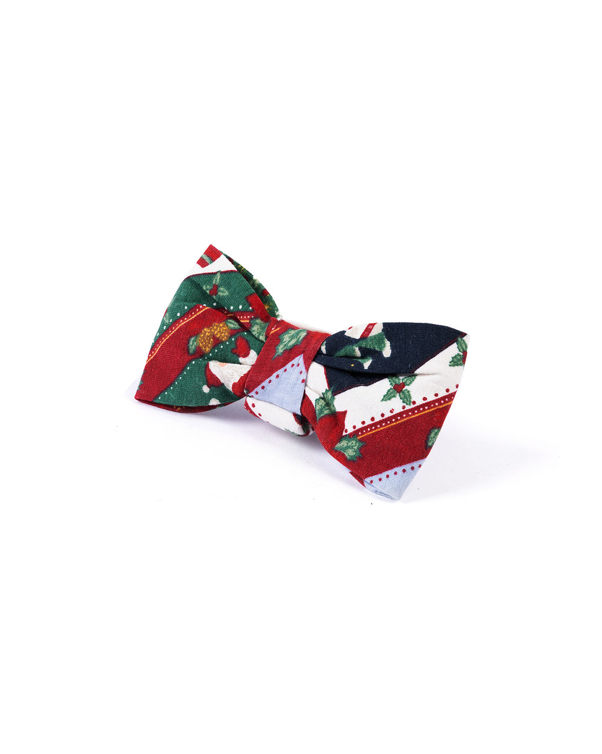Pets Organic Cotton Christmas Patchwork Print Bow Tie