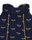 Bee Print Dogs Quilted Puffer Jacket - Navy