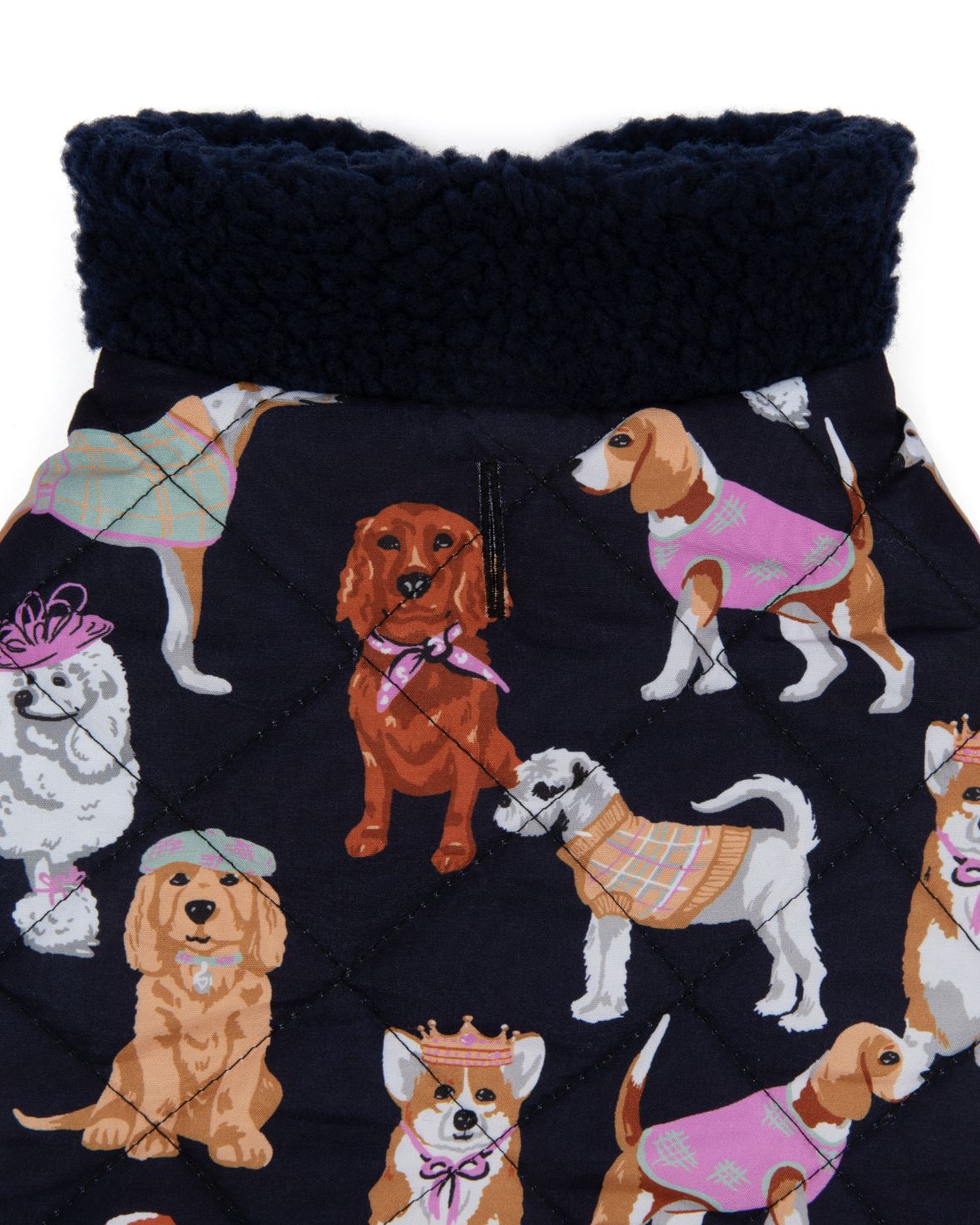 Posh Dogs Print Dogs Quilted Puffer Jacket