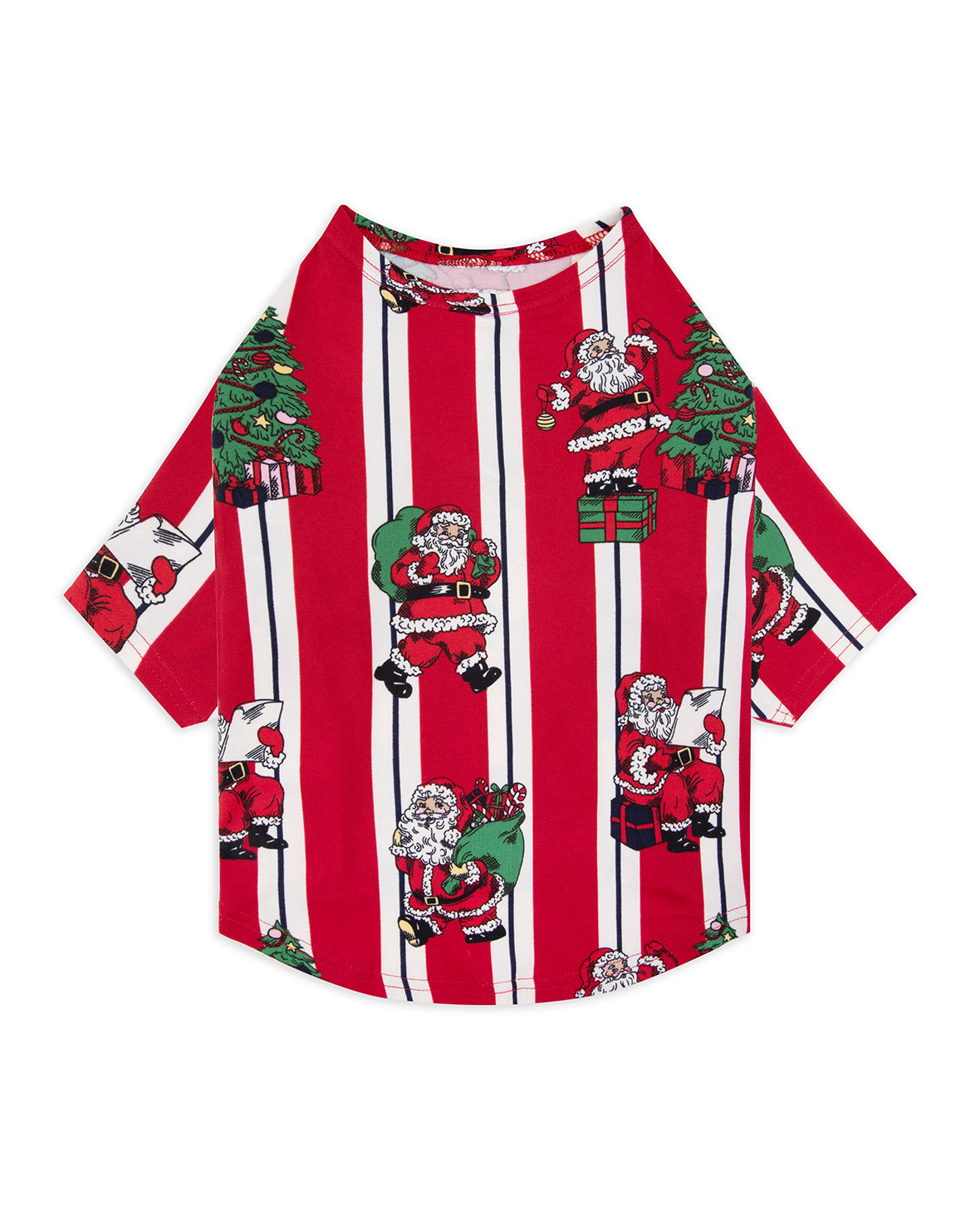 Pet Christmas Santa Stripe Print Pyjama T-shirt