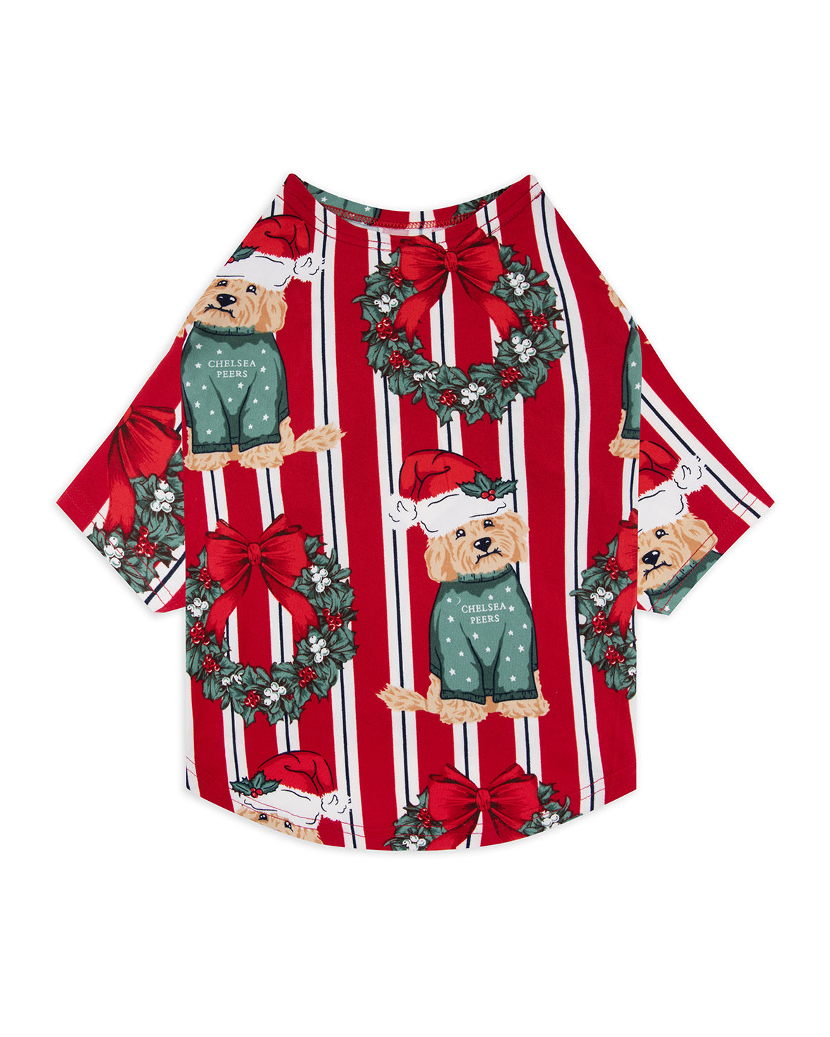 Pet Christmas Dog & Wreath Print Pyjama T-shirt