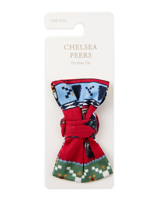 Pet Christmas Nutcracker Fair Isle Print Bow Tie