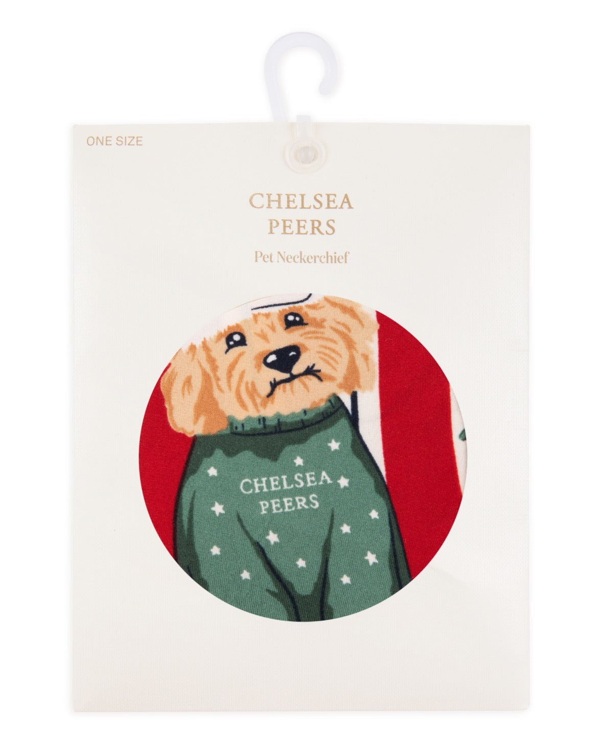 Pet Christmas Dog & Wreath Print Neckerchief