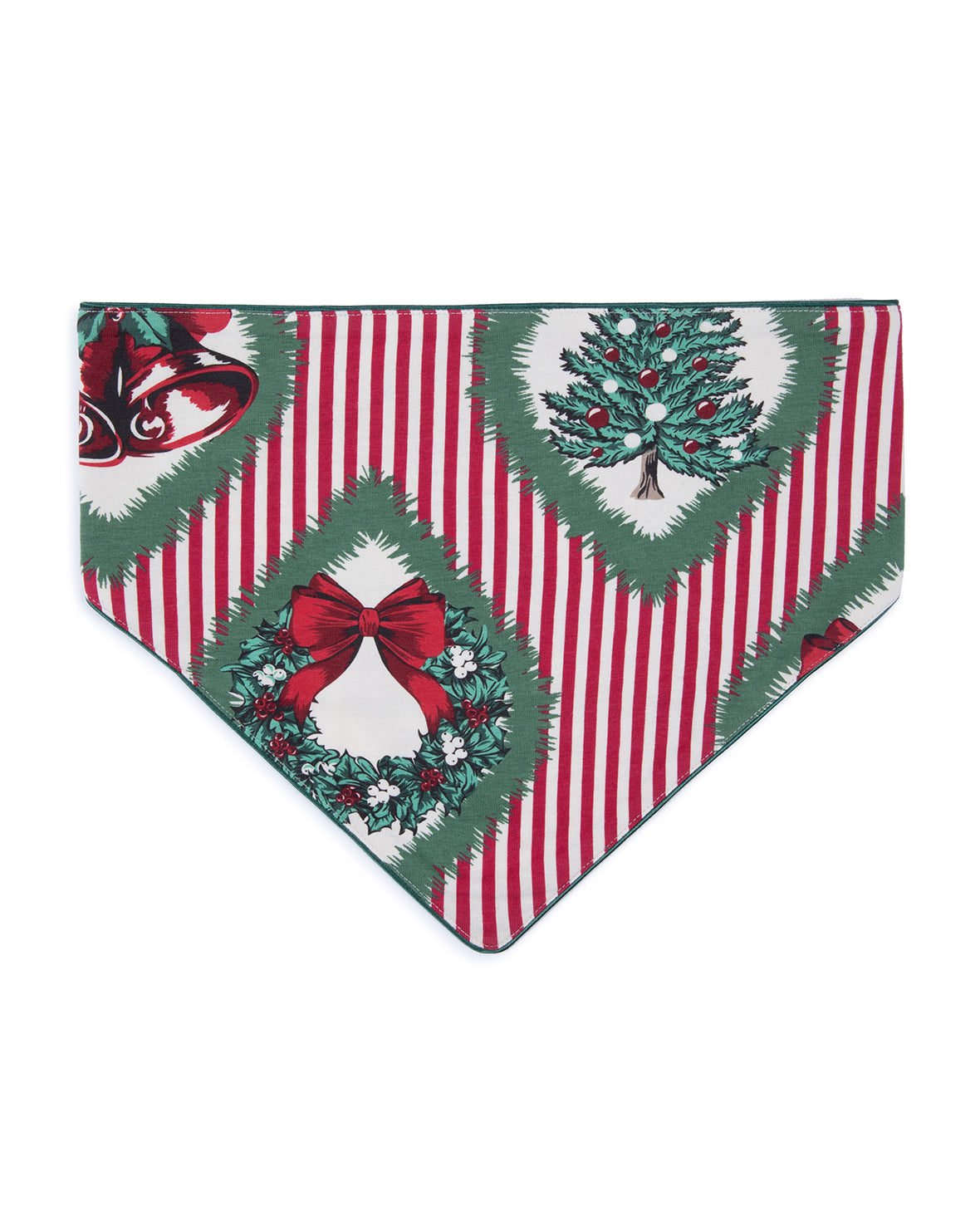 Pet Organic Cotton Christmas Vintage Tree & Wreath Print Bandana