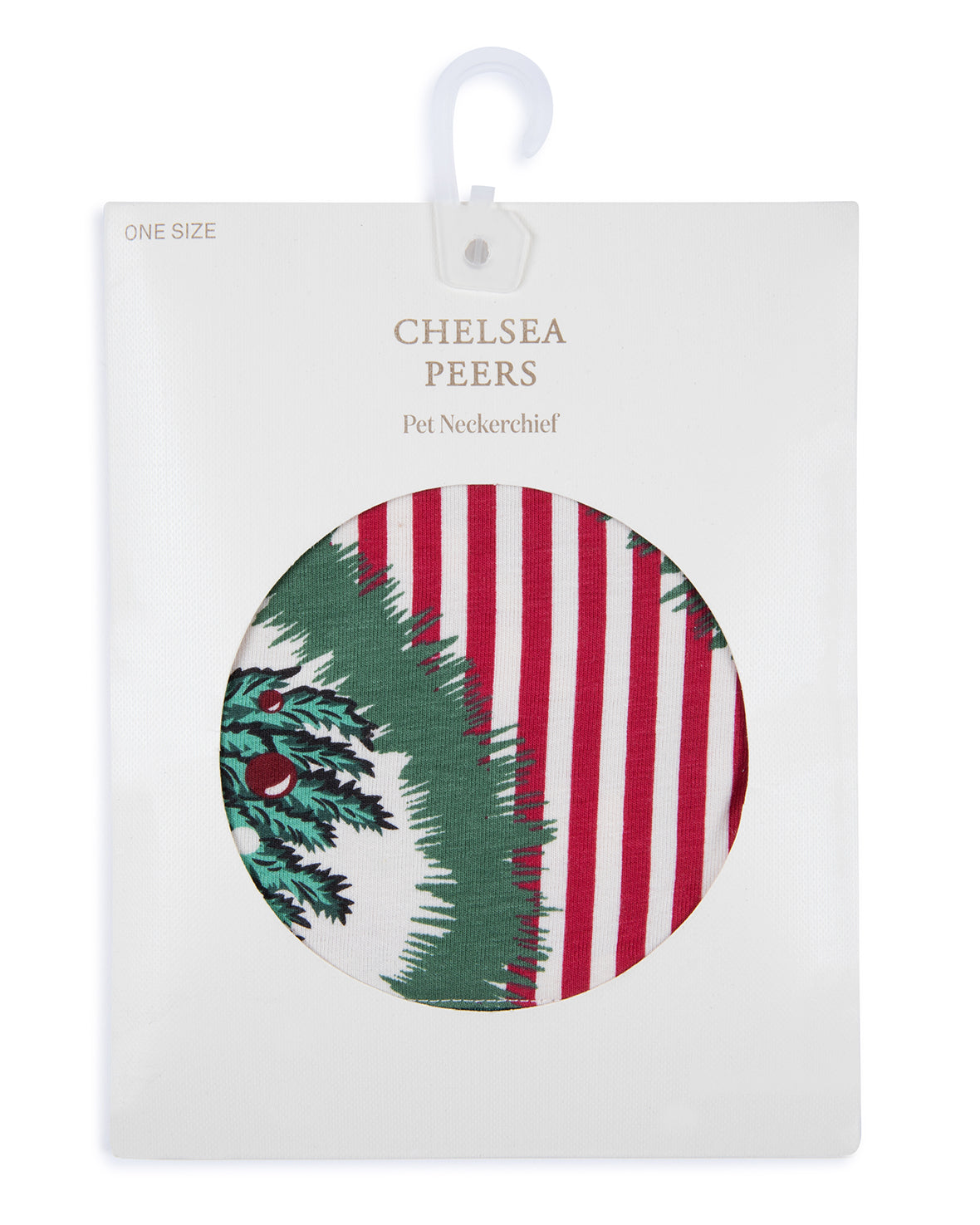 Pet Organic Cotton Christmas Vintage Tree Wreath Print Bandana Chelsea Peers