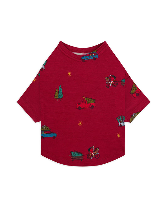 Pets TENCEL™ Modal Christmas Tree Car Print Pyjama T-Shirt