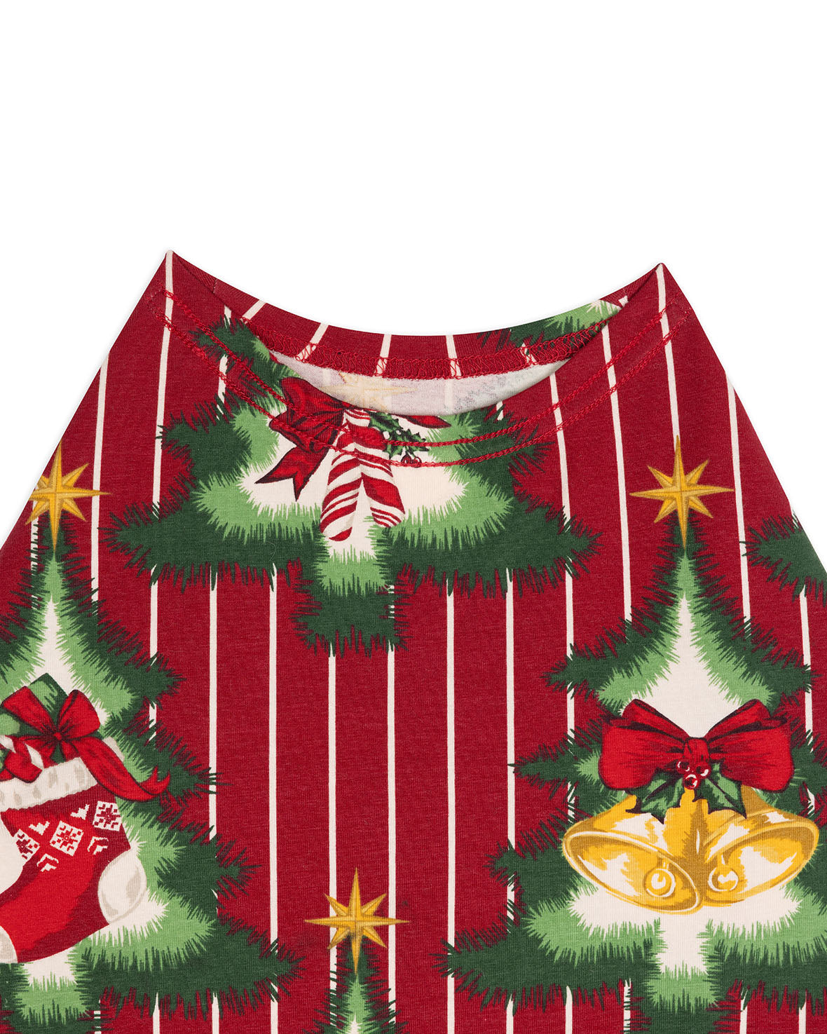 Pets Organic Cotton Christmas Tree Stripe Pyjama T-Shirt