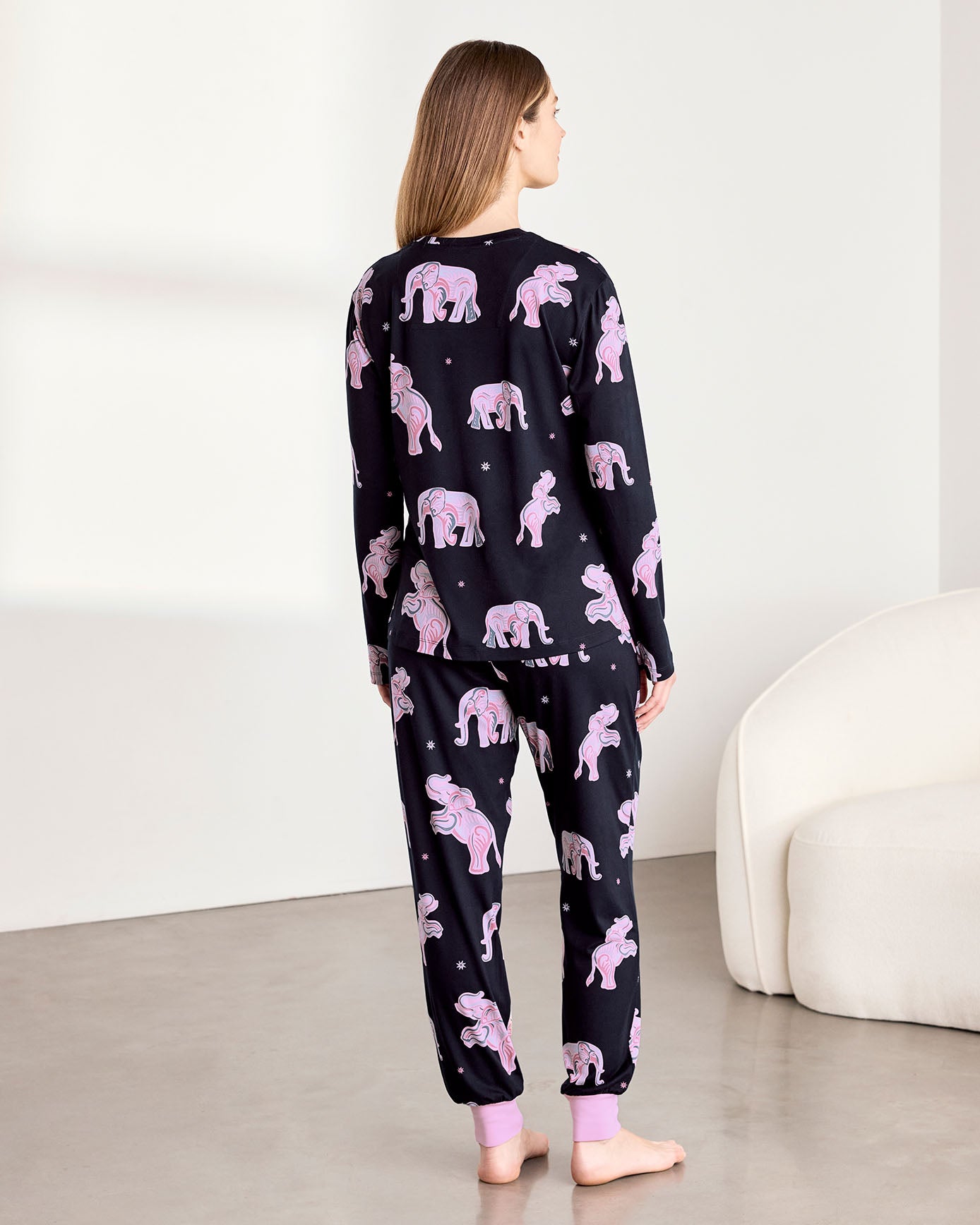 Maternity Elephant Dreamscape Print Long Pyjama Set