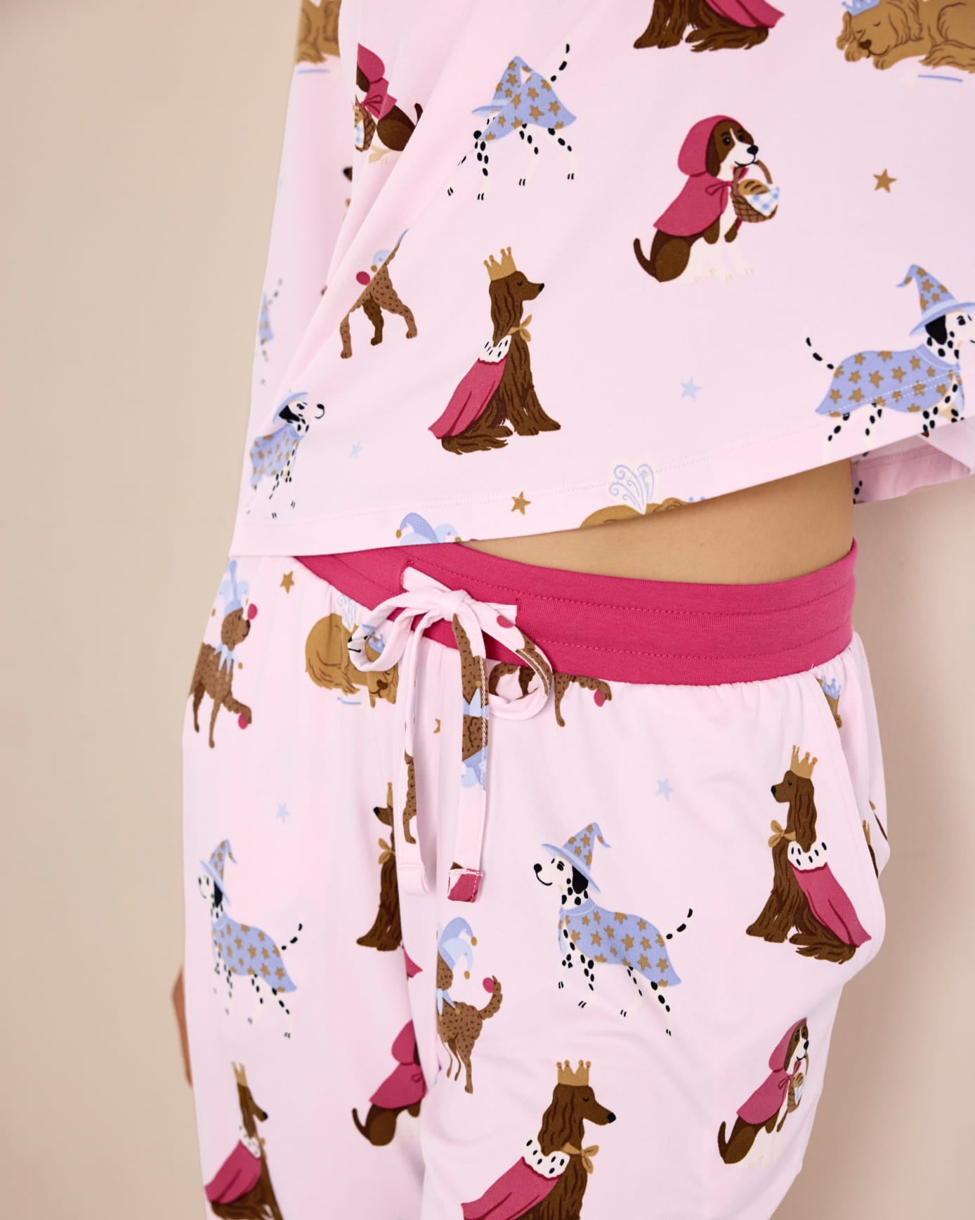 Fairytale Dogs Print Long Pyjama Set