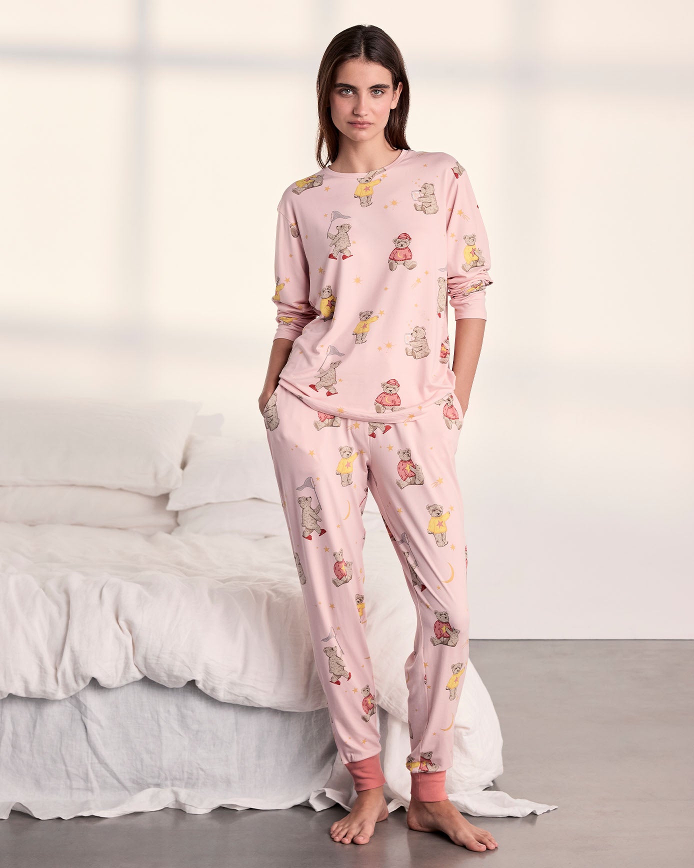 Celestial Bear Print Long Pyjama Set